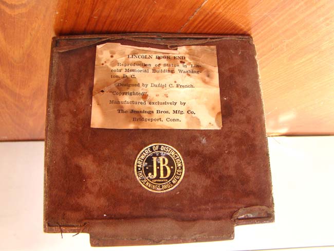 A pair of "Lincoln in the chair" bookends by Jennings Brothers circa 1930 — image 2